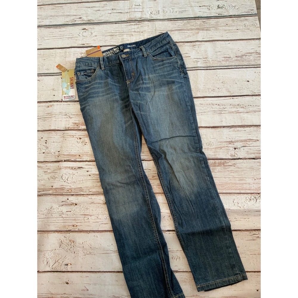 Mossimo Supply Co Skinny Jeans Women 11S Med Wash Low Rise Straight‎ Hip Denim